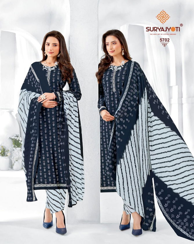 Suryajyoti Trendy Cotton 57 Printed Cotton Dress Material
